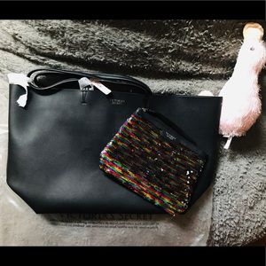 NWT Victorias Secret XL Leather Tote w/Mermaid Bag